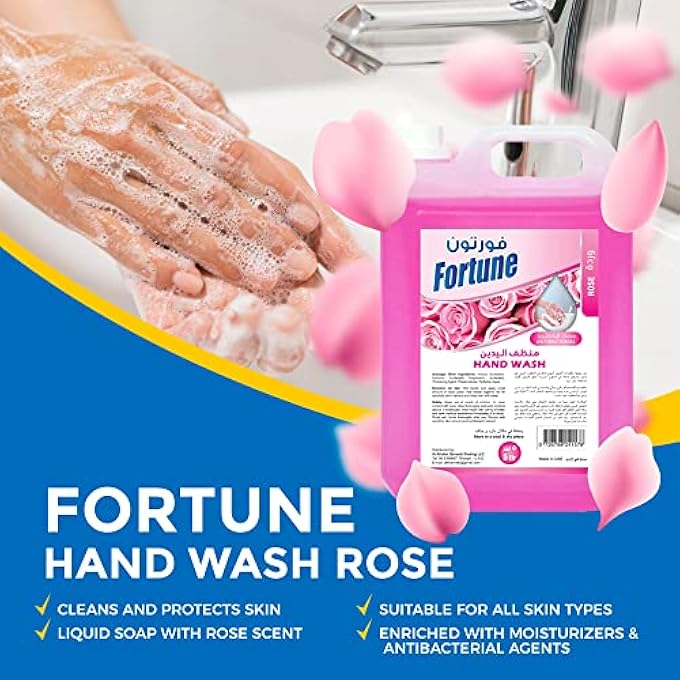 Fortune صابون يد سائل مع مستخلص الورد لجميع أنواع البشرة 5ل - (عبوة من 3) - Image 2